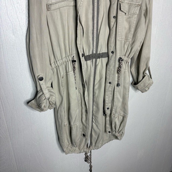 Anthropologie Manto Field Jacket Khaki Lightweight Drawstring Waist size XS - Picture 4 of 15